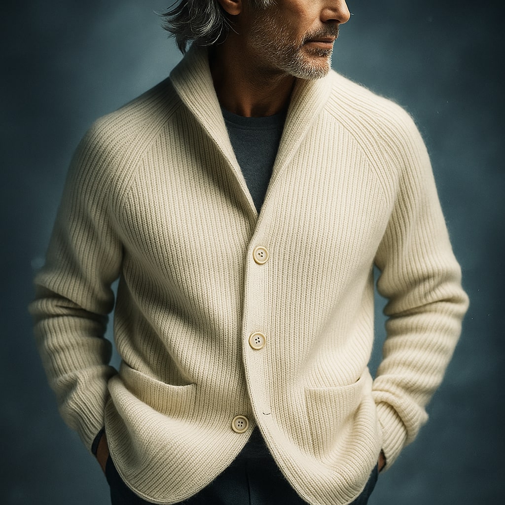 SILVORO | Herren Cordjacke mit V-Ausschnitt und langen Ärmeln