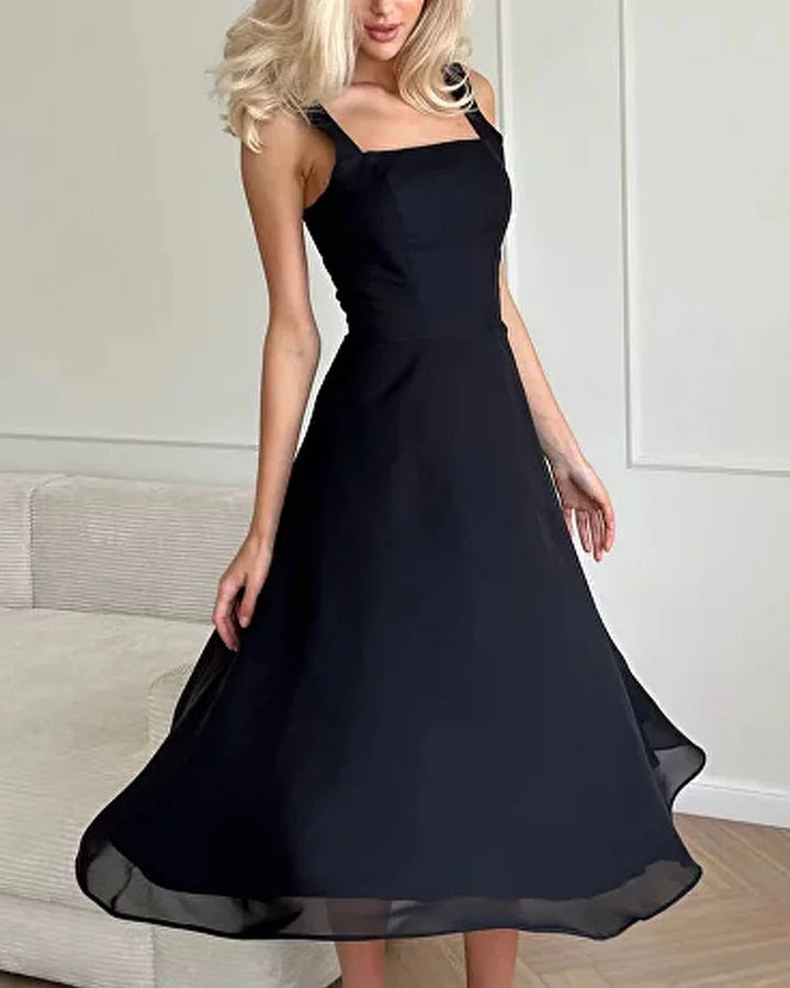 Damen ärmelloses Maxikleid mit quadratischem Ausschnitt