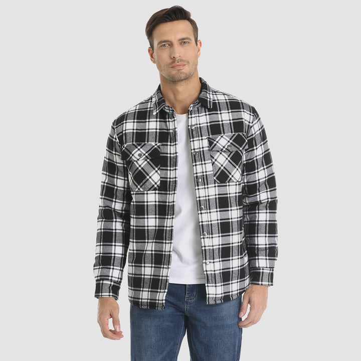 Alessio | Einreihige Winterjacke für Herren mit langen Ärmeln und Streifen