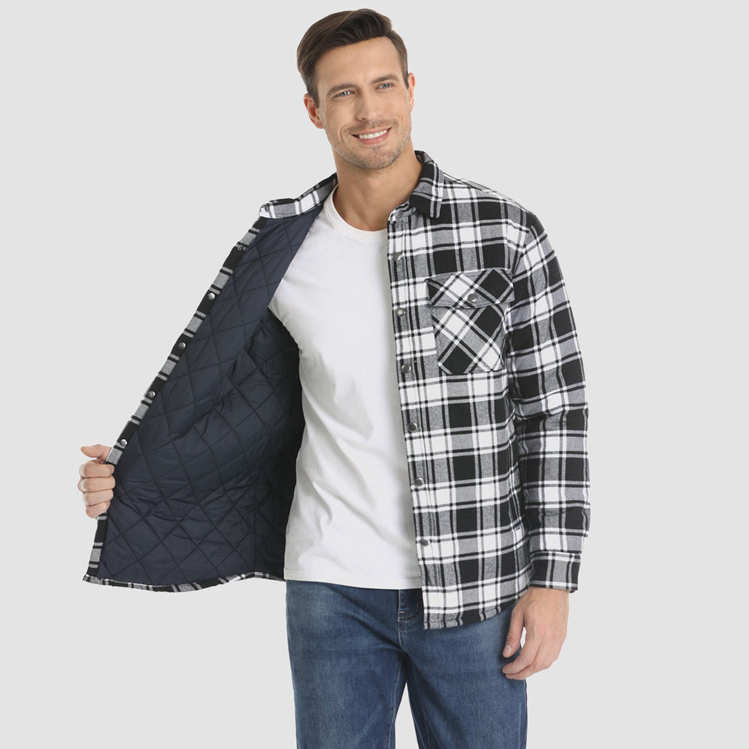 Alessio | Einreihige Winterjacke für Herren mit langen Ärmeln und Streifen