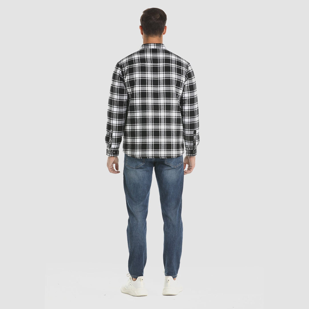 Alessio | Einreihige Winterjacke für Herren mit langen Ärmeln und Streifen