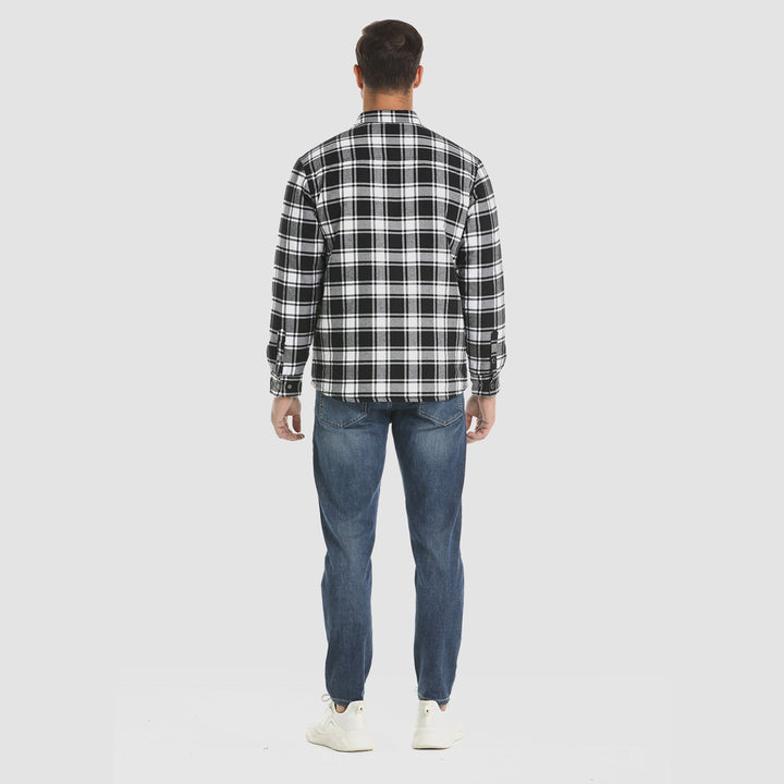 Alessio | Einreihige Winterjacke für Herren mit langen Ärmeln und Streifen