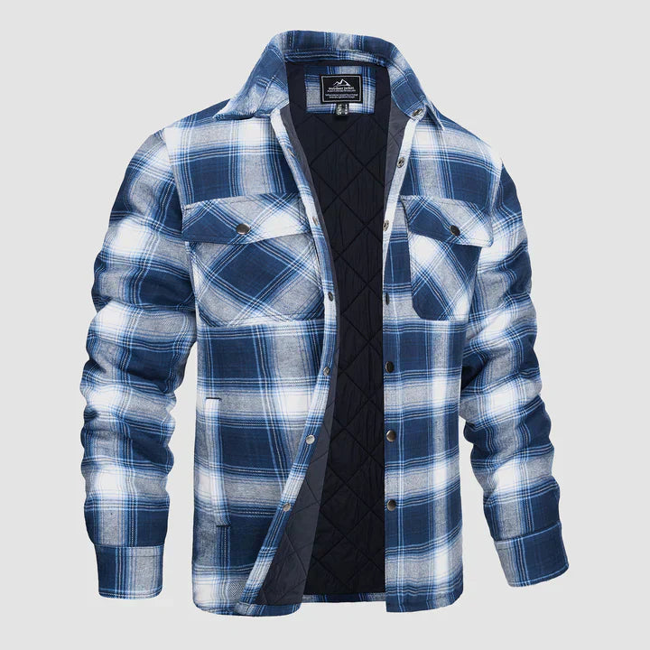 Alessio | Einreihige Winterjacke für Herren mit langen Ärmeln und Streifen