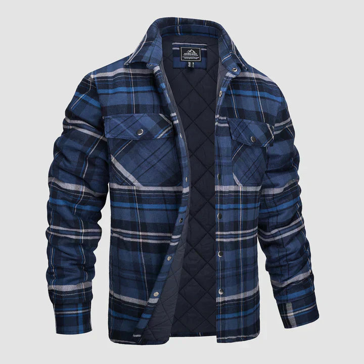 Alessio | Einreihige Winterjacke für Herren mit langen Ärmeln und Streifen