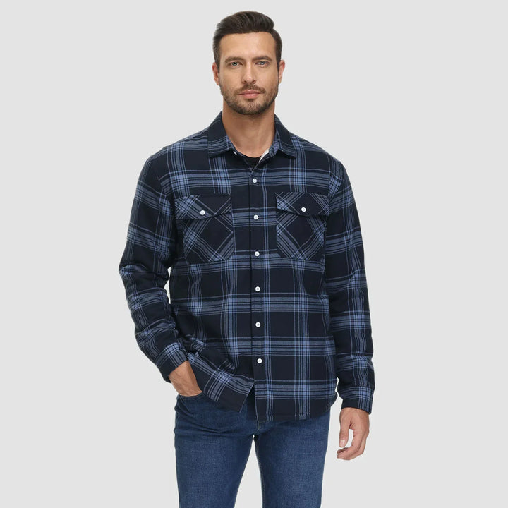 Matteo | Fusion Jacke für Herren mit Karomuster und langen Ärmeln