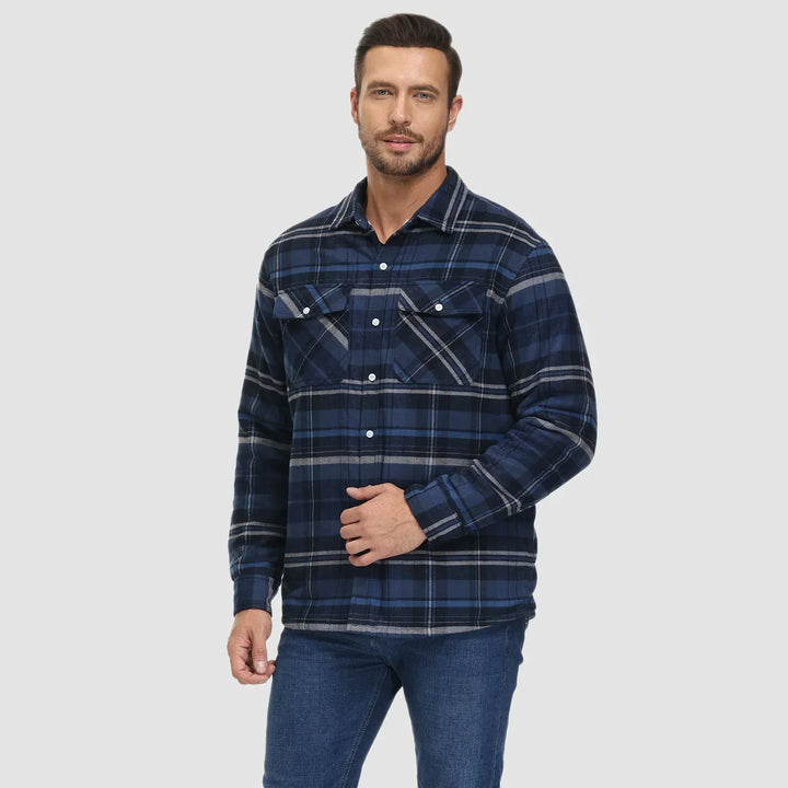 Matteo | Fusion Jacke für Herren mit Karomuster und langen Ärmeln