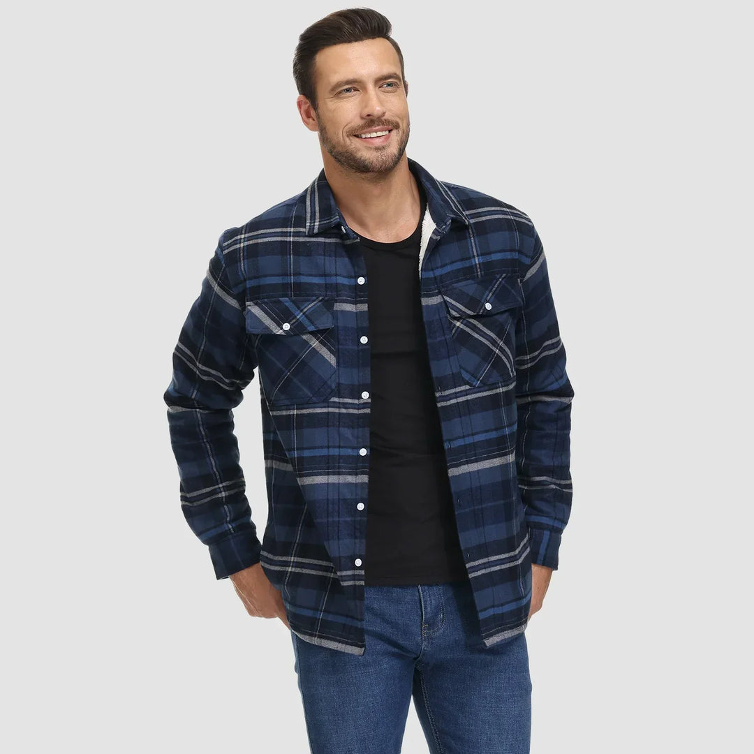 Matteo | Fusion Jacke für Herren mit Karomuster und langen Ärmeln