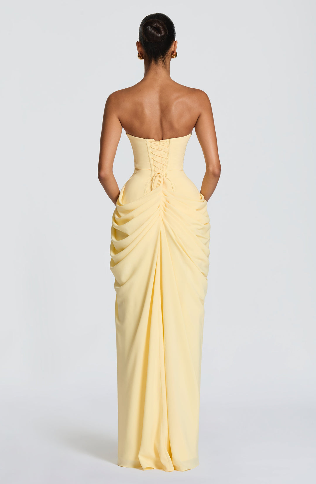 Mila | Damen Maxikleid mit seitlichem Schlitz und Schnürung