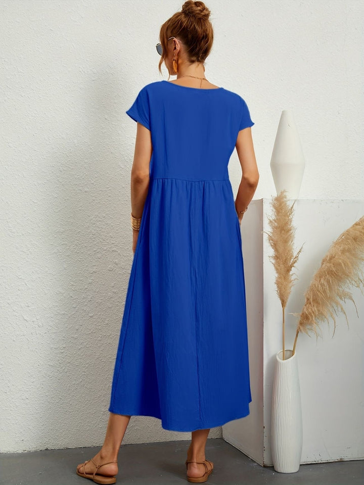 Caroline | Elegantes Casual-Kleid mit Rundhalsausschnitt und langen Ärmeln