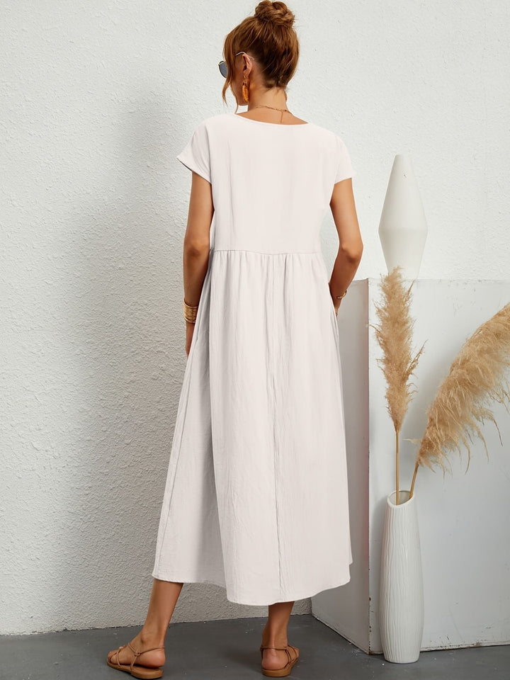 Caroline | Elegantes Casual-Kleid mit Rundhalsausschnitt und langen Ärmeln
