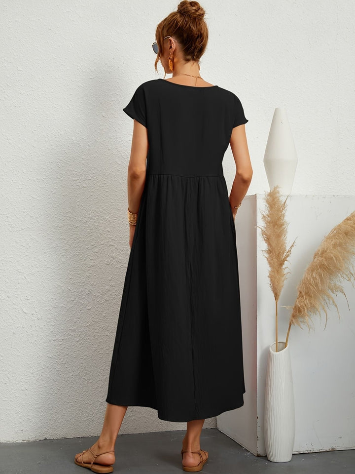 Caroline | Elegantes Casual-Kleid mit Rundhalsausschnitt und langen Ärmeln