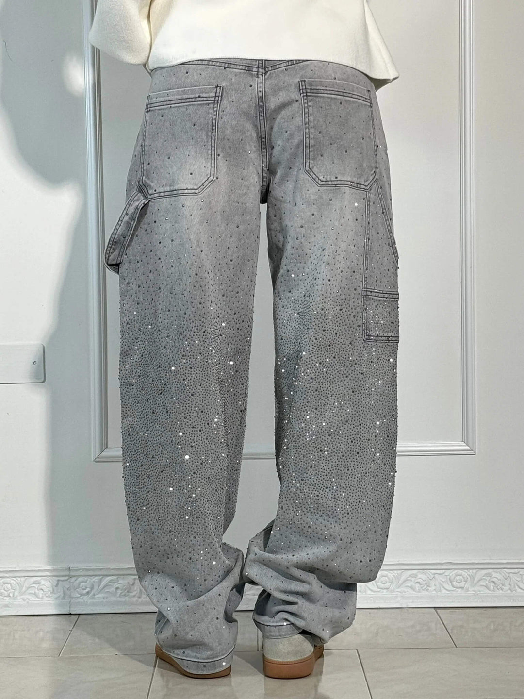 Violette | Hose für Damen mit hoher Taille und weiten Beinen und Knopftaschen