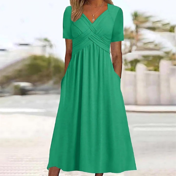 Vicky | Legeres Eleganz Midi-Kleid mit langen Ärmeln