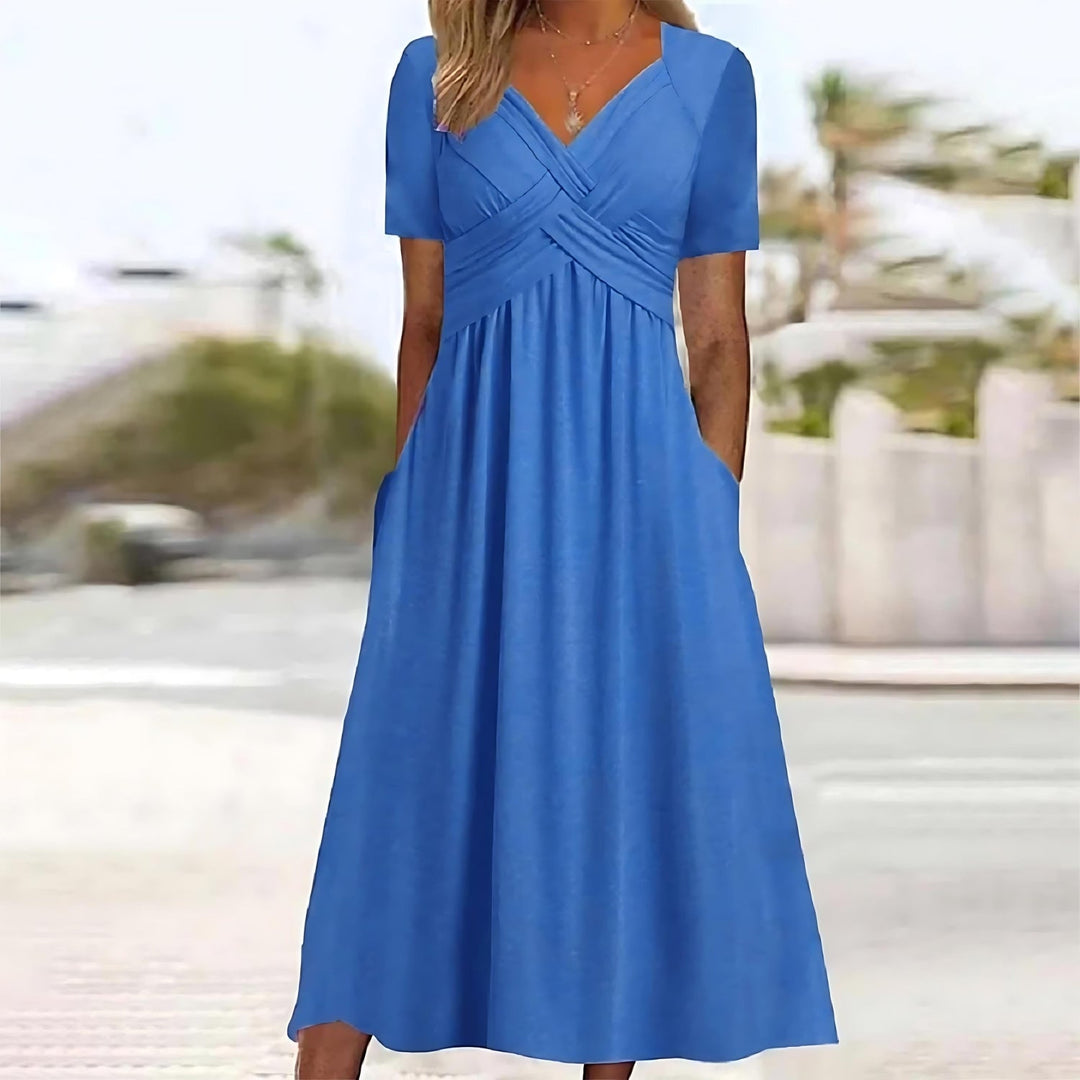 Vicky | Legeres Eleganz Midi-Kleid mit langen Ärmeln