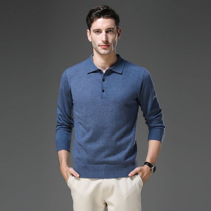 Tobias | Polo Business Pullover für Herren mit langen Ärmeln