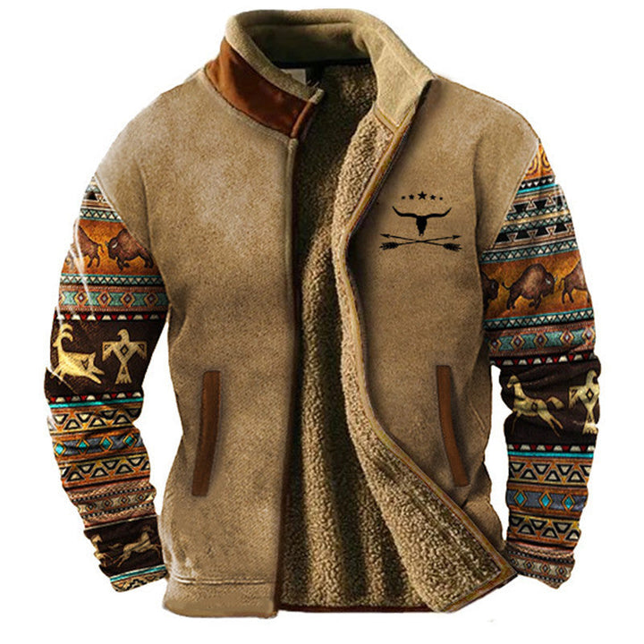 Matteo | Herren Freizeit Jacke mit Rundhalsausschnitt und langen Ärmeln
