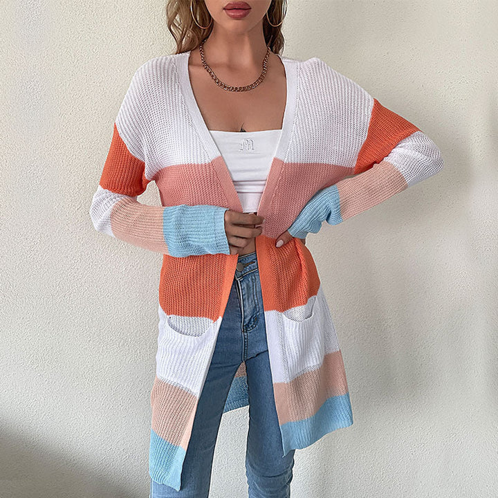 Damen Cardigan mit Taschen und langen Ärmeln