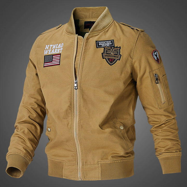 Herren Bomberjacke Langarm mit Taschen