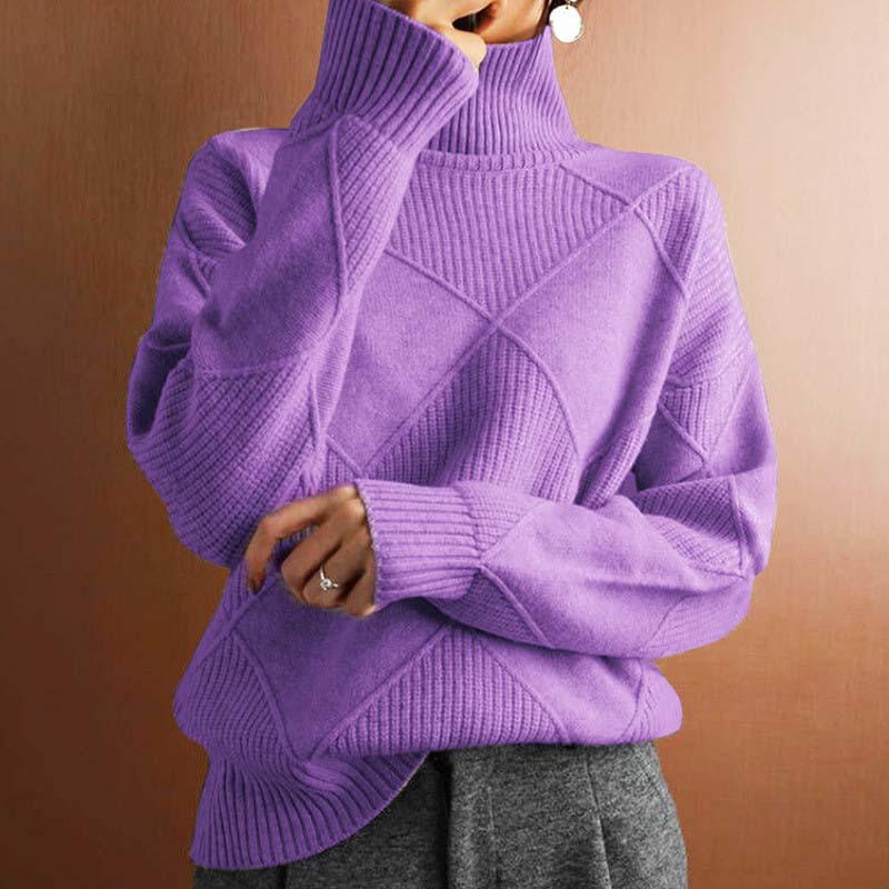 Charlotte | Schicker High-Neck Pullover für Damen mit Rollkragen und langen Ärmeln
