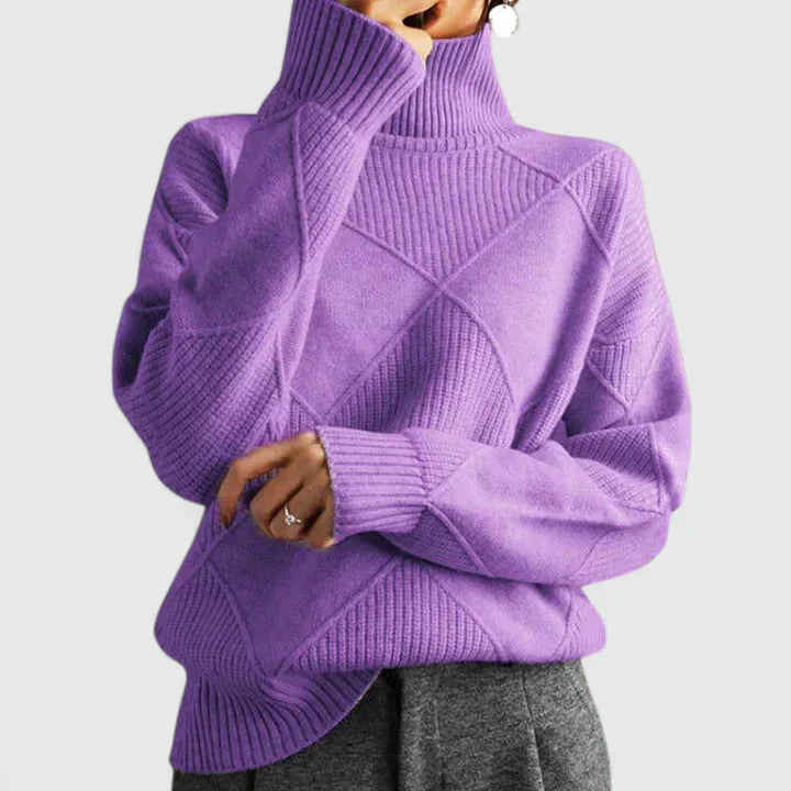 Adryanna | Bequemes Sweatshirt für Damen mit Rollkragen und langen Ärmeln