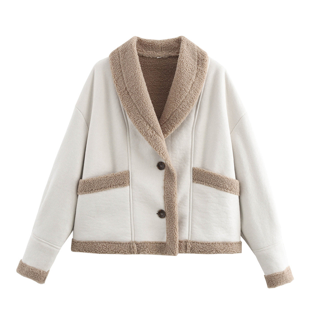 Damen Jacke Kurz mit Knöpfen und Taschen