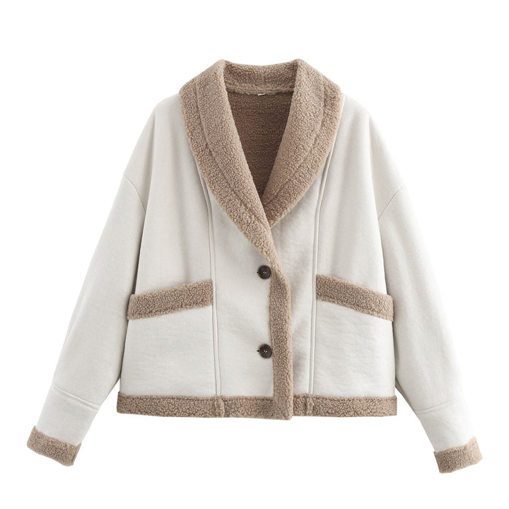 Damen Jacke Kurz mit Knöpfen und Taschen