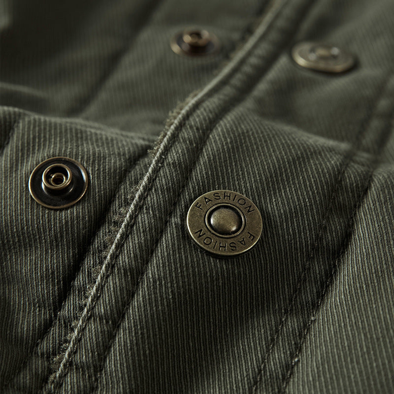Herren Jacke Langarm mit Knöpfen und Taschen