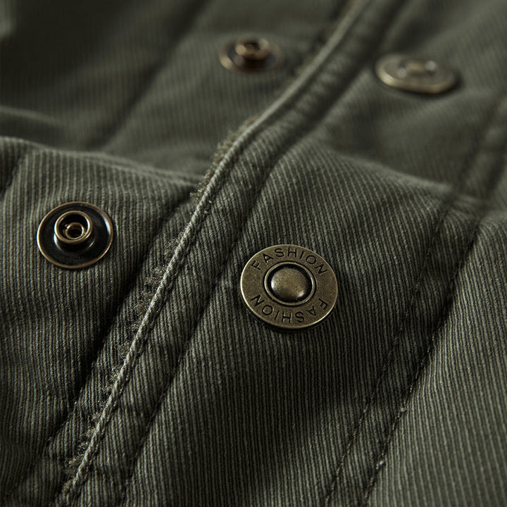 Herren Jacke Langarm mit Knöpfen und Taschen