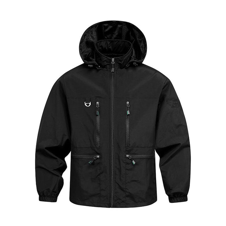 Herren Jacke Langarm mit Kapuze und Taschen