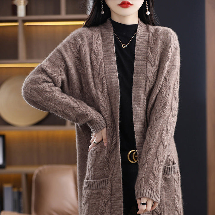 Damen Oversize Langcardigan mit Streifen
