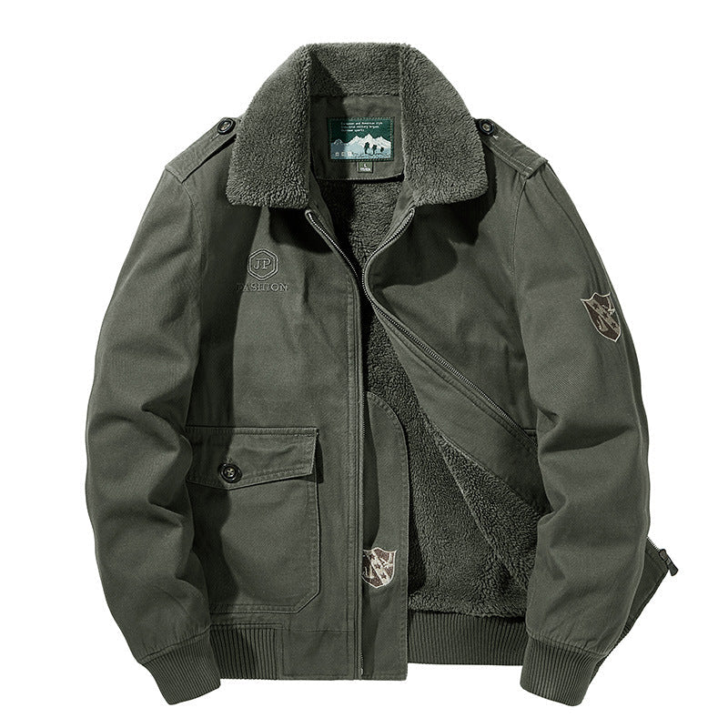 Herren Jacke Langarm mit Knöpfen und Taschen