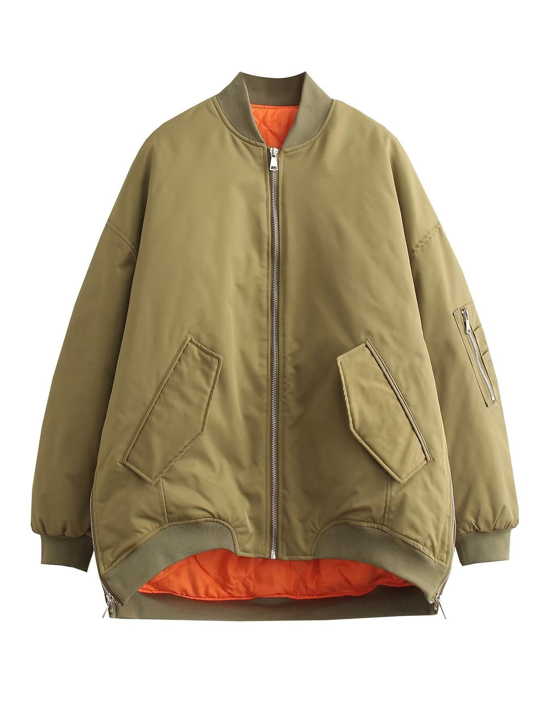 Damen Bomberjacke Oversized mit Taschen