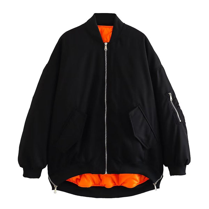 Damen Bomberjacke Oversized mit Taschen