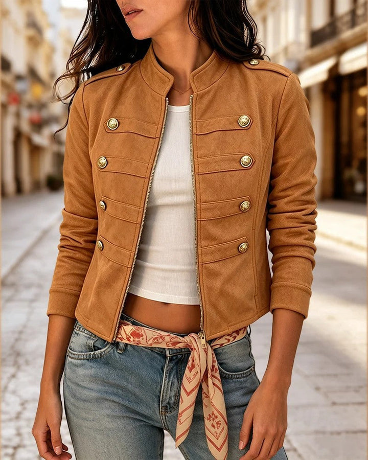 Damen Jacke mit Knöpfen und Taschen, Langarm