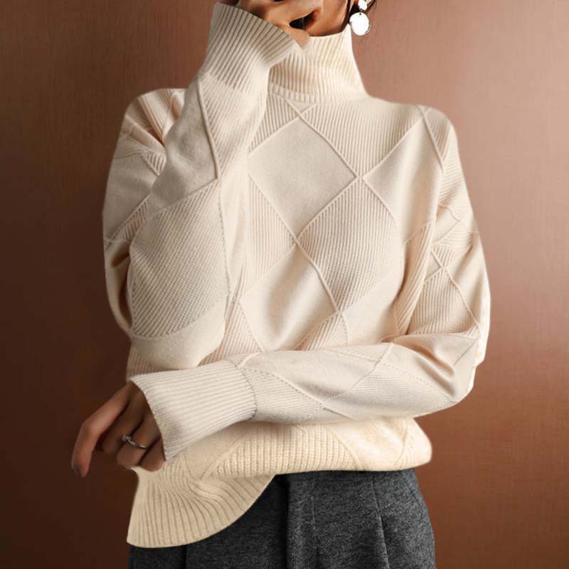Charlotte | Schicker High-Neck Pullover für Damen mit Rollkragen und langen Ärmeln