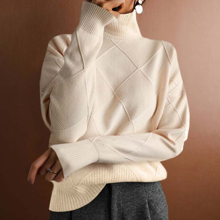 Charlotte | Schicker High-Neck Pullover für Damen mit Rollkragen und langen Ärmeln