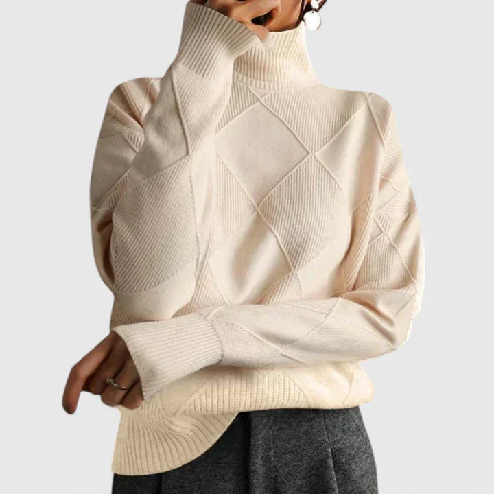 Adryanna | Bequemes Sweatshirt für Damen mit Rollkragen und langen Ärmeln