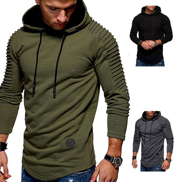 Herren Longline-Hoodie mit langen Ärmeln und Kordelzug