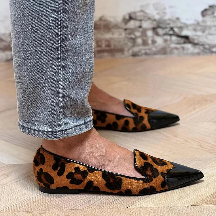 Verfeinerte Tierdruck Ballettflats Pumps für Damen
