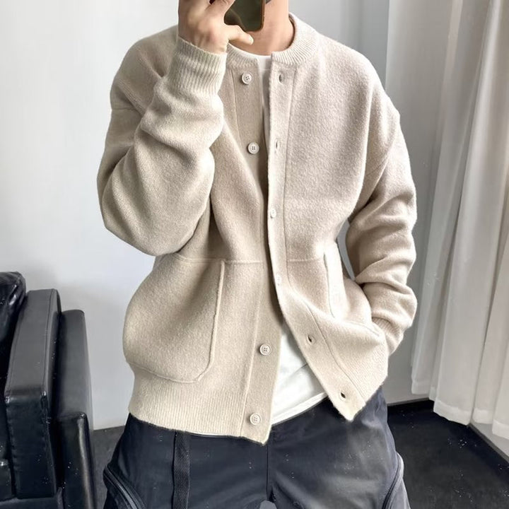 Harry | Eleganter Soft Pull Cardigan für Herren mit Rundhalsausschnitt