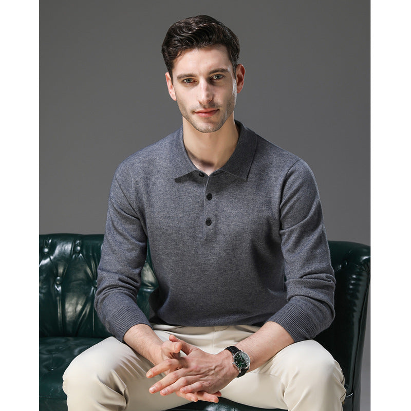 Tobias | Polo Business Pullover für Herren mit langen Ärmeln