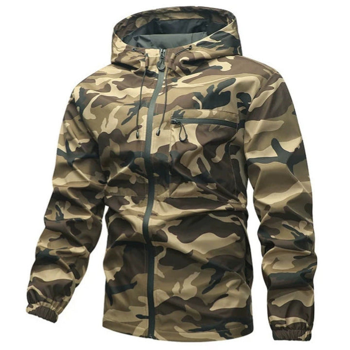 Herren Jacke mit Kapuze und Taschen, Camouflage
