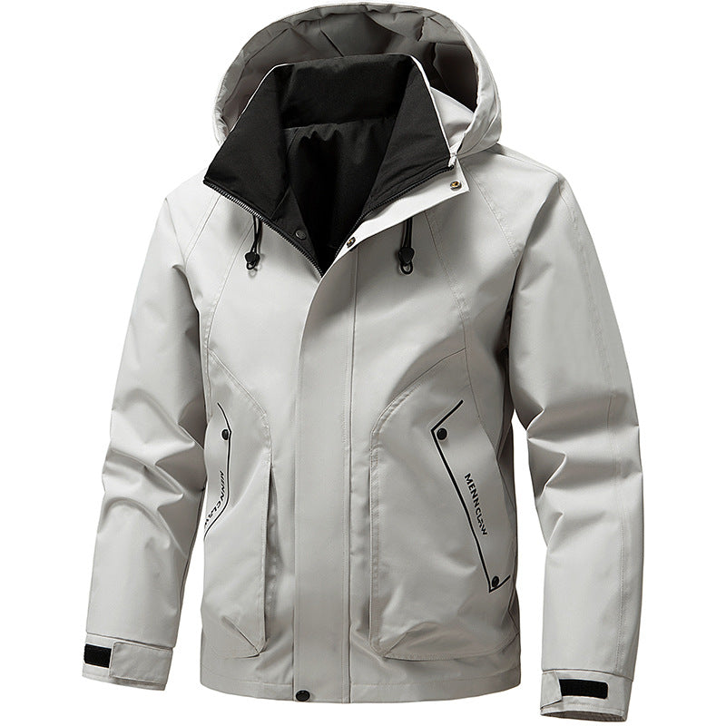 Herren Jacke mit Kapuze, langen Ärmeln und Taschen
