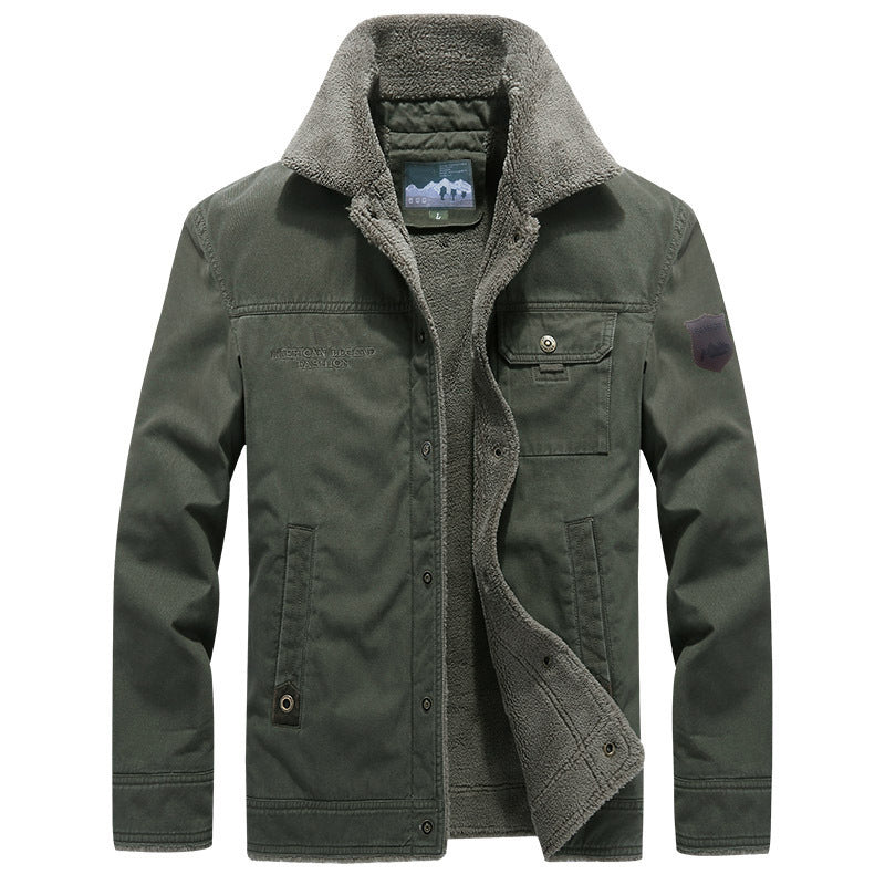Herren Jacke Langarm mit Knöpfen und Taschen