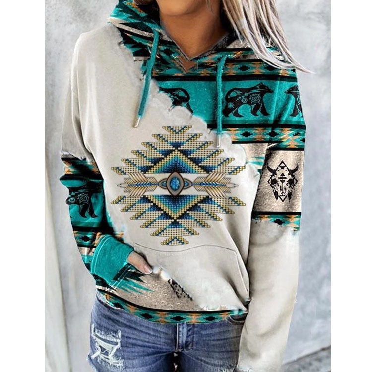 Damen Hoodie mit Kängurutasche und Kordelzug