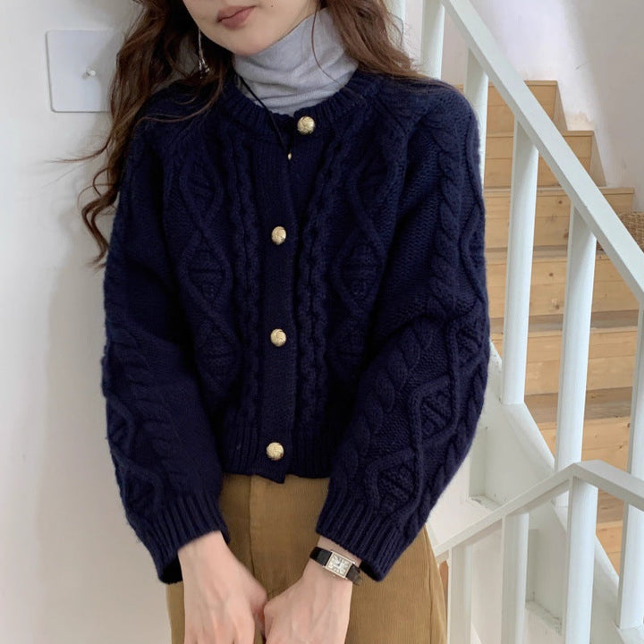 Damen Cardigan mit langen Ärmeln und Rundhalsausschnitt