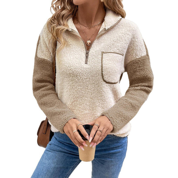 Damen Pullover mit langen Ärmeln und Taschen