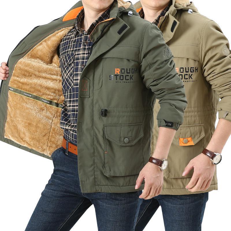 Herren Parka mit Taschen und Kapuze