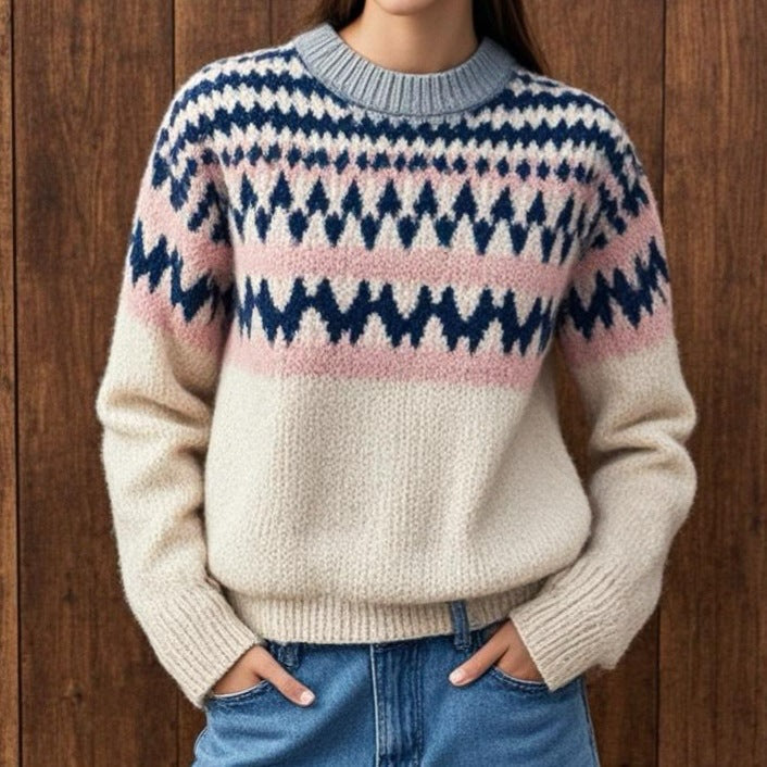 Monika | Bequemer Eleganter Pullover für Damen mit Rundhalsausschnitt