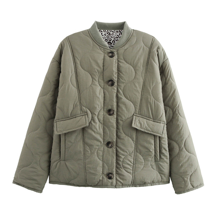 Damen Langarmjacke mit Rundhalsausschnitt, Knöpfen und Taschen